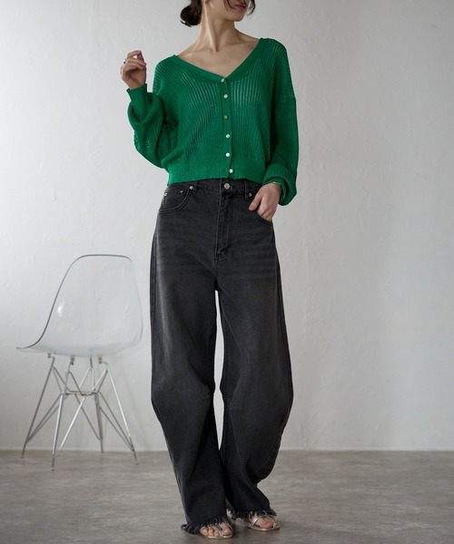 「each」 「ANDSEARCH」ニットカーディガン FREE ベージュ レディース_画像6