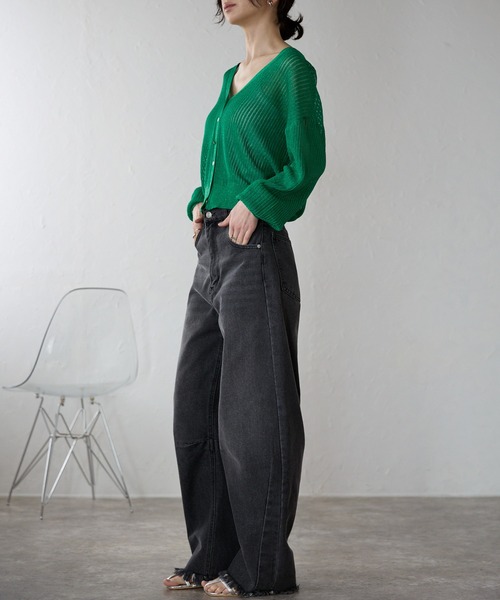 「each」 「ANDSEARCH」ニットカーディガン FREE ベージュ レディース_画像7