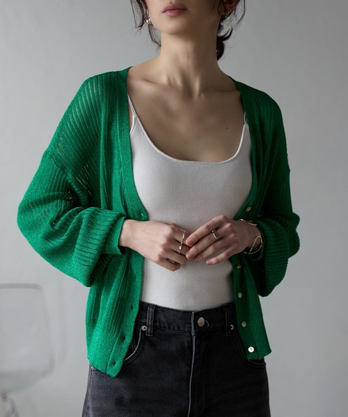 「each」 「ANDSEARCH」ニットカーディガン FREE ベージュ レディース_画像9