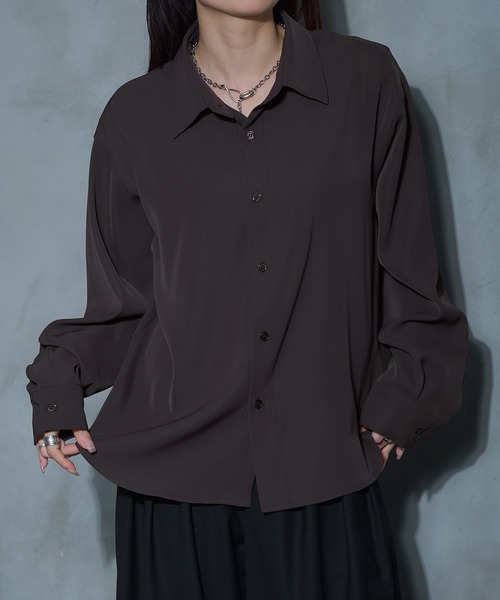 「Ellno Loset」 長袖シャツ SMALL ブラック メンズ_画像6