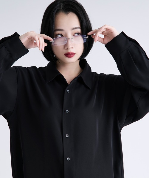 「Ellno Loset」 長袖シャツ SMALL ブラック メンズ_画像9