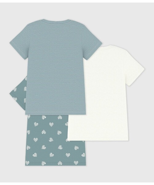 PETIT BATEAU（プチバトー） 肌着 プリント半袖Tシャツ3枚組 キッズ