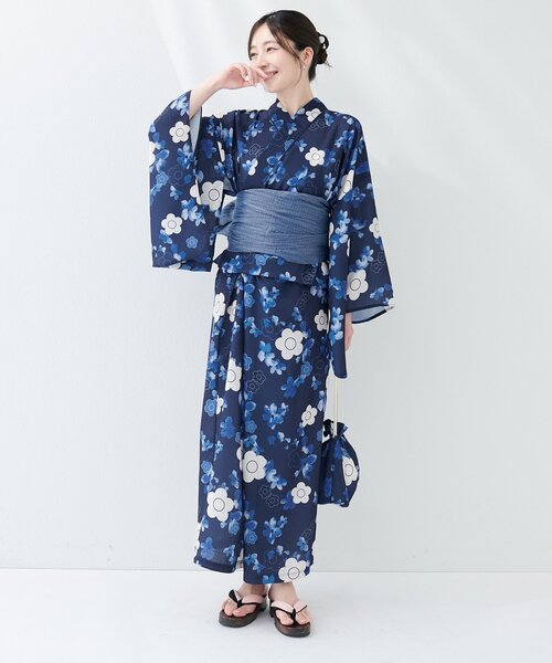 JUDY AND MARY　浴衣　ネイビー　浴衣ちゃん素 natural couture 浴衣 「MARY QUANTコラボ」セパレートスカート浴衣