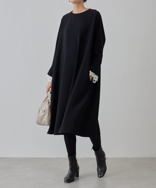 「BEARDSLEY」 長袖ワンピース フリー ブラック レディース