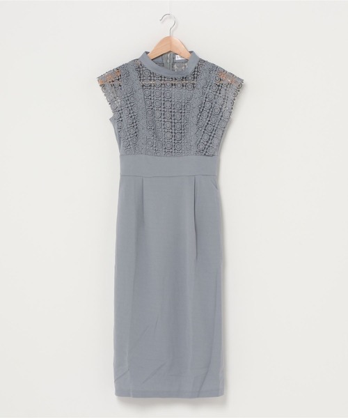 「Lace Ladies」 半袖ワンピース M グレー レディース_画像3
