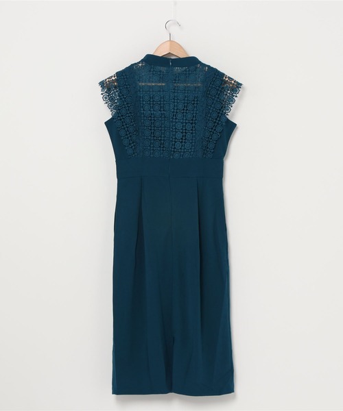 「Lace Ladies」 半袖ワンピース M グレー レディース_画像4