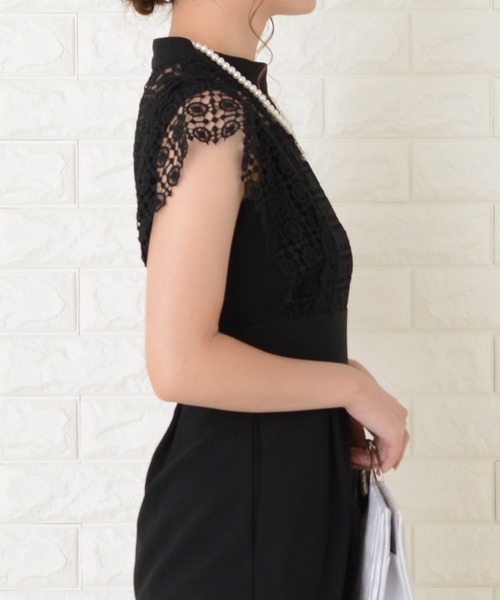 「Lace Ladies」 半袖ワンピース M グレー レディース_画像6