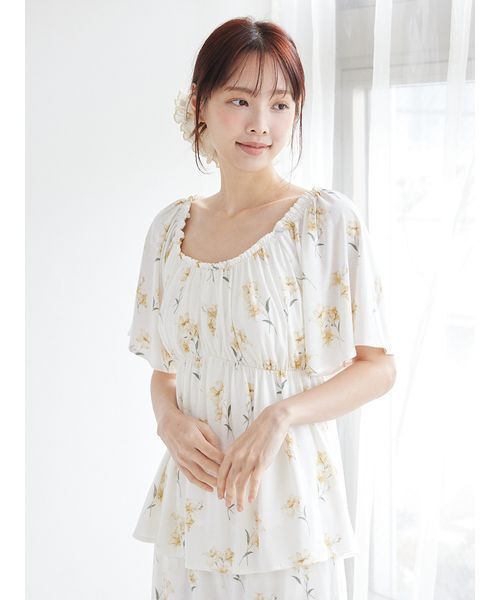 GELATO PIQUE フラワープリント ルームウェア gelato pique（ジェラートピケ） パジャマ ルームウェア フラワー柄