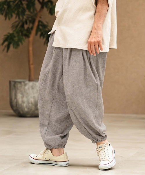 ワイドパンツ パンツ mp14967- Melange Hopsack Balloon Jogger Pants ジョガーパンツ(S64826cmb)の画像