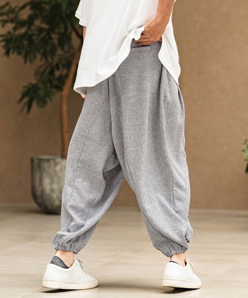 ワイドパンツ パンツ mp14967- Melange Hopsack Balloon Jogger Pants ジョガーパンツ(S64826cmb)の画像