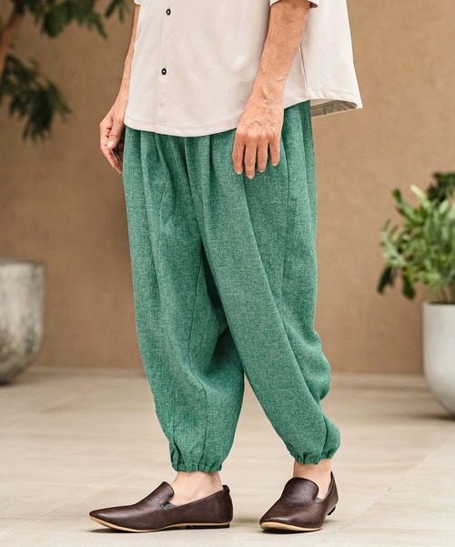 ワイドパンツ パンツ mp14967- Melange Hopsack Balloon Jogger Pants ジョガーパンツ(S64826cmb)の画像