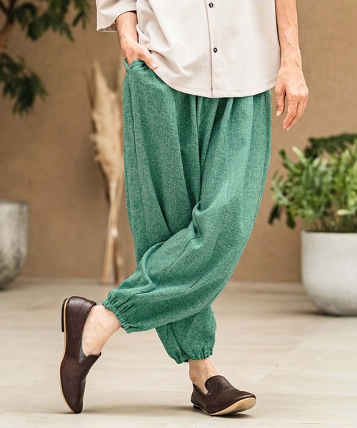 ワイドパンツ パンツ mp14967- Melange Hopsack Balloon Jogger Pants ジョガーパンツ(S64826cmb)の画像