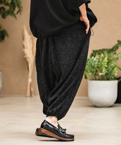ワイドパンツ パンツ mp14967- Melange Hopsack Balloon Jogger Pants ジョガーパンツ(S64826cmb)の画像