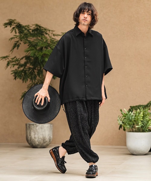 ワイドパンツ パンツ mp14967- Melange Hopsack Balloon Jogger Pants ジョガーパンツ(S64826cmb)の画像