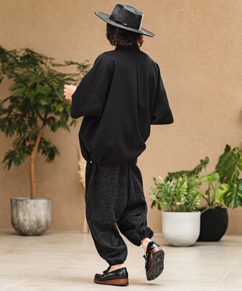 ワイドパンツ パンツ mp14967- Melange Hopsack Balloon Jogger Pants ジョガーパンツ(S64826cmb)の画像