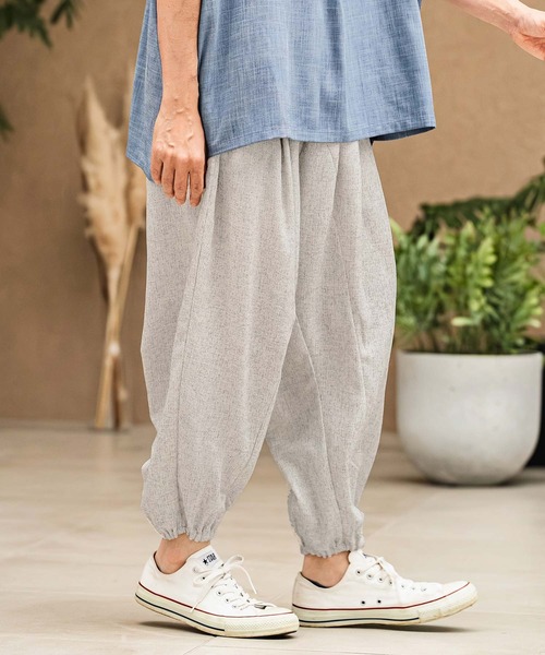ワイドパンツ パンツ mp14967- Melange Hopsack Balloon Jogger Pants ジョガーパンツ(S64826cmb)の画像
