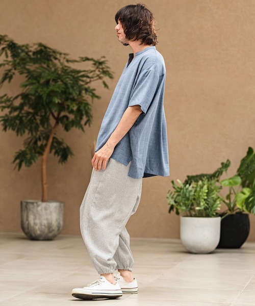 ワイドパンツ パンツ mp14967- Melange Hopsack Balloon Jogger Pants ジョガーパンツ(S64826cmb)の画像