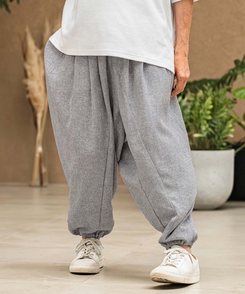 ワイドパンツ パンツ mp14967- Melange Hopsack Balloon Jogger Pants ジョガーパンツ(S64826cmb)の画像