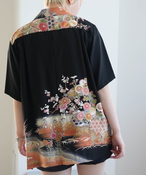 ブラウス シャツ 着物リメイク maison utatane シャツ/ブラウス 桃の深閑 レディース メンズの画像