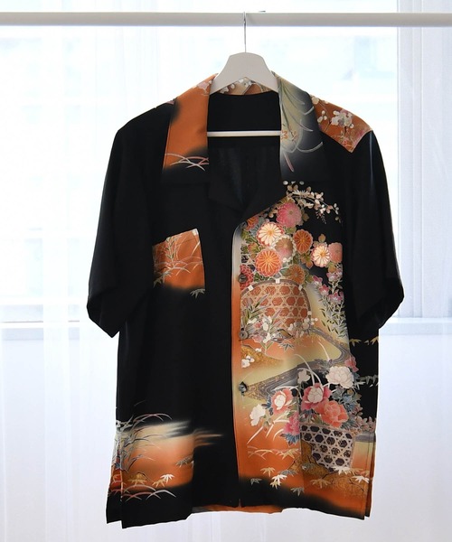 ブラウス シャツ 着物リメイク maison utatane シャツ/ブラウス 桃の深閑 レディース メンズの画像