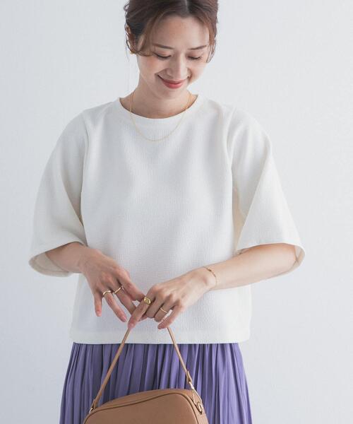 tシャツ 袖ボリュームクロップドプルオーバー レディースの画像