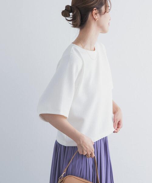 tシャツ 袖ボリュームクロップドプルオーバー レディースの画像