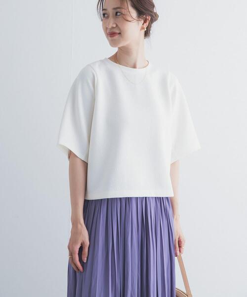 tシャツ 袖ボリュームクロップドプルオーバー レディースの画像