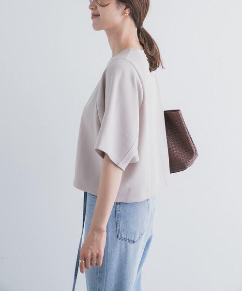 tシャツ 袖ボリュームクロップドプルオーバー レディースの画像