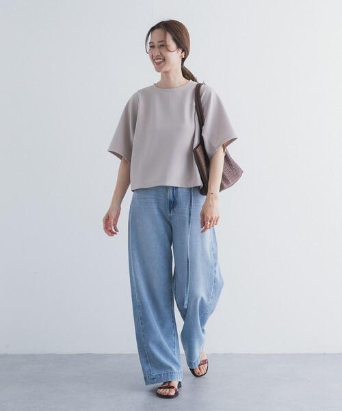 tシャツ 袖ボリュームクロップドプルオーバー レディースの画像