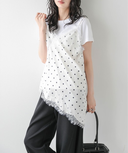 Cura Closet キャミソール 「loverara.loverara select」ドットレース