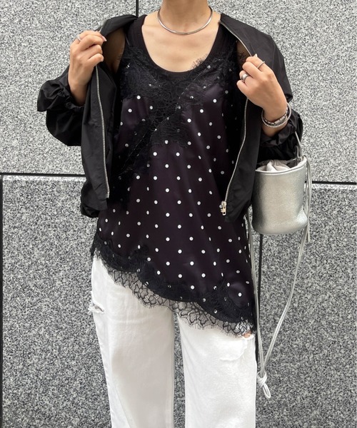 Cura Closet キャミソール 「loverara.loverara select」ドットレース