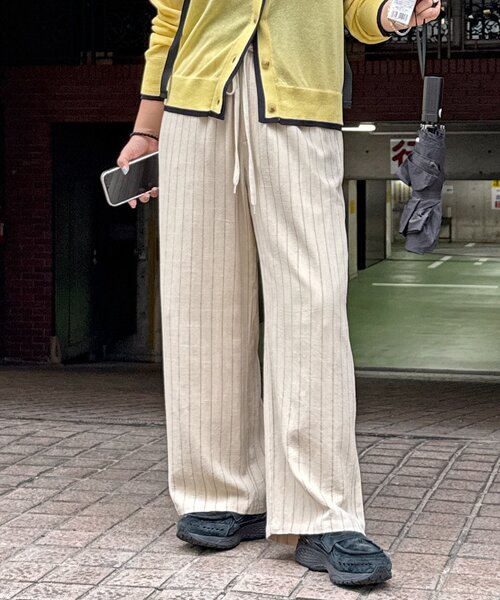 CPCM（シーピーシーエム） パンツ 麻混イージーパンツ レディース