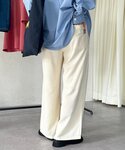 パンツ 麻混イージーパンツ レディースの詳細画像3