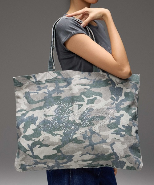 X-girl（エックスガール） トートバッグ RHINESTONE LOGO BIG TOTE BAG