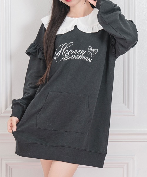 「Honey Cinnamon」 長袖ワンピース FREE グレー レディース_画像4