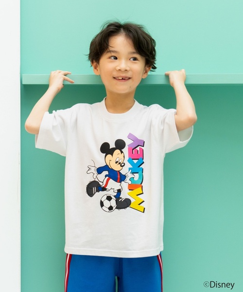petit main and D. tシャツ 「親子リンク」「Disney」サッカー半袖T