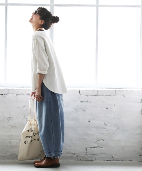 「soulberry」 ブーツカットデニムパンツ 5L ブルー レディース_画像6