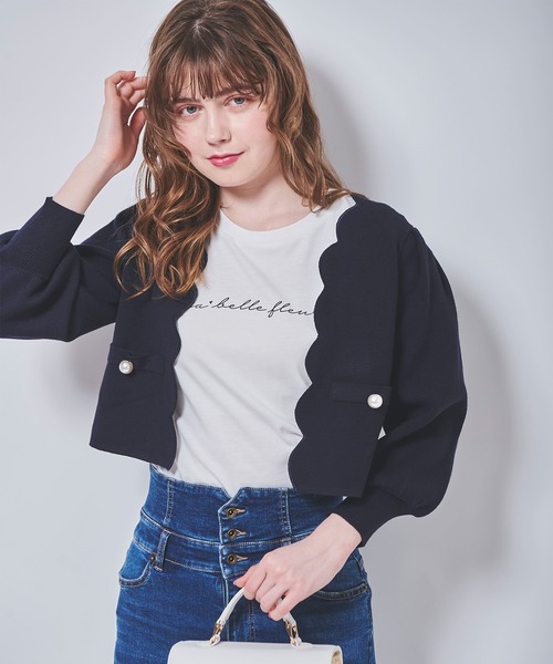「31 Sons de mode」 ニットカーディガン 36 オフホワイト レディース_画像3