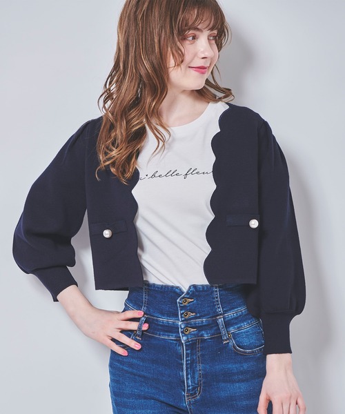 「31 Sons de mode」 ニットカーディガン 36 オフホワイト レディース_画像4