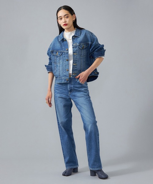 LEE ダークブルー ストレートデニムジーンズ B リー(LEE) レディース
