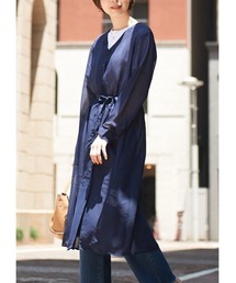 極美品　サカイ　前後切替えストライプ　バックシアー　シャツワンピース　青黒　2 Sakka シャツワンピース 2WAYシアーシャツワンピース : ZOZOTOWN