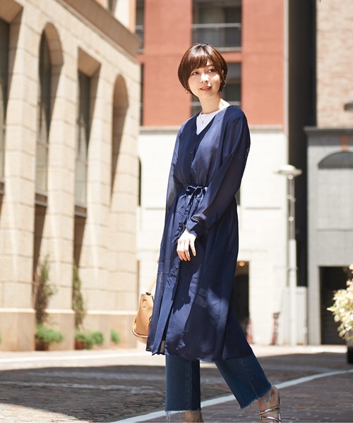 大人カジュアル シアー シャツワンピース 2色 長袖 ストリート Sakka シャツワンピース 2WAYシアーシャツワンピース : ZOZOTOWN