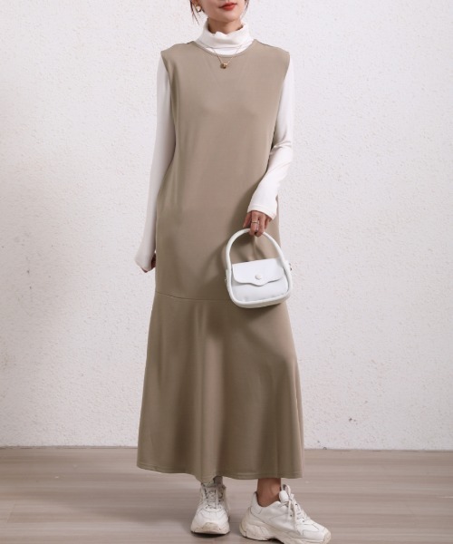 COO+i（クーイ） ワンピース 2WAYマーメードロングワンピース Vネック