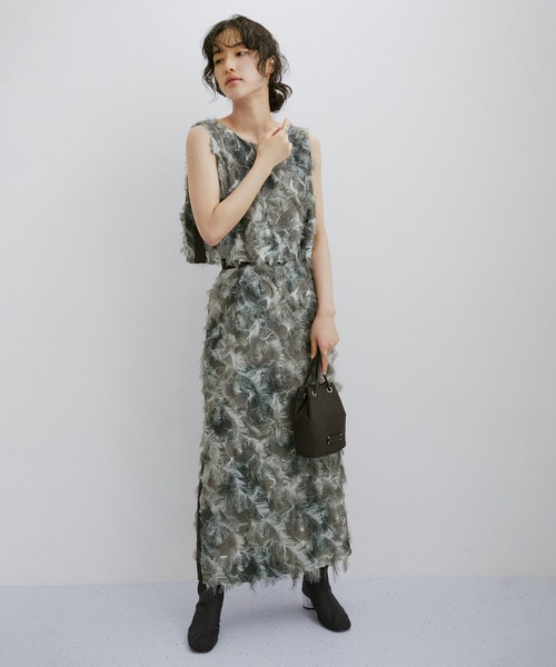 アダムエロペ　フリンジプリントスカート 楽天市場】【SALE／30%OFF】【セットアップ対応】フリンジ