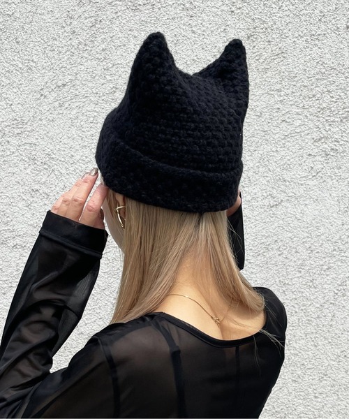 ニット帽 ニットキャップ 「HIKA」猫耳ワッチCAP レディース メンズ