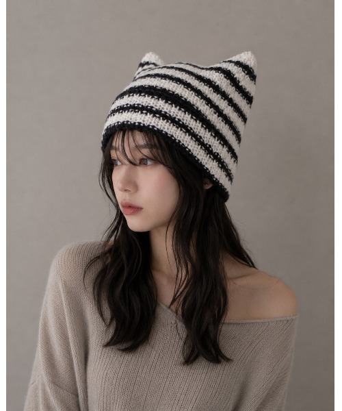 ニット帽 ニットキャップ レディース 「HIKA」猫耳ワッチCAP メンズ