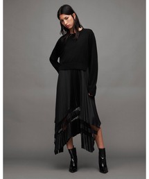 ALLSAINTS 2way ロング レース プリーツ ワンピース ニット ALLSAINTS（オールセインツ） ワンピース NADIA 2-IN-1 PLEATED LACE