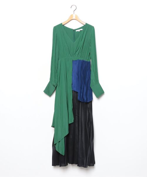 UN3D. 「UN3D.」 長袖ワンピース 38 グリーン レディース : ZOZOTOWN