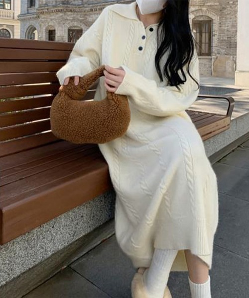 miniministore（ミニミニストア） ワンピース ケーブル編み ニット