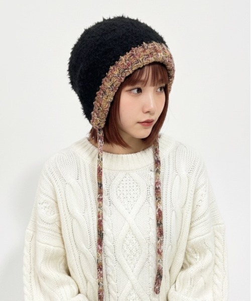 ニット帽 ニットキャップ 「HIKA」2TONEボアニット レディース メンズ